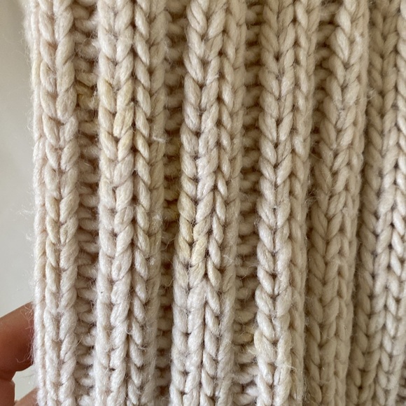 Cropped rib turtleneck cream beige thick medium - Picture 3 of 4